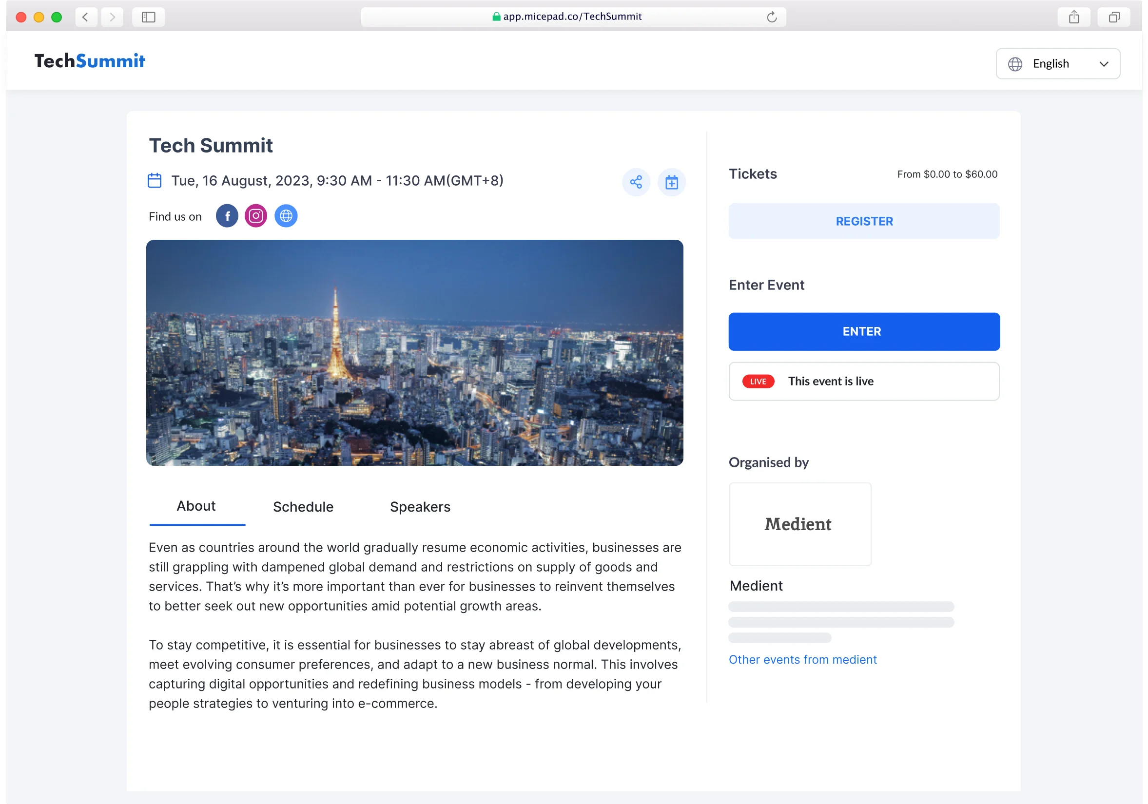 提供票務和註冊的活動管理系統與工具 - Micepad Taiwan邁思科技