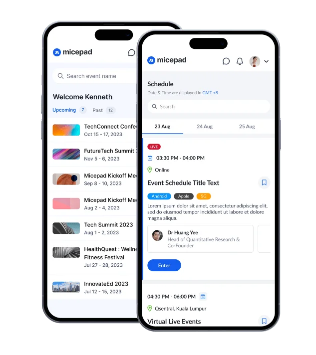 Micepad Singapore Mobile Event App provides great user interface to enhances mobile experience