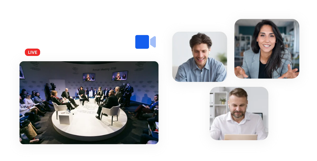 Use our built-in streaming service or popular streaming options like Zoom, Facebook Live, Youtube, Vimeo and RTMP to broadcast your video globally - Micepad Singapore